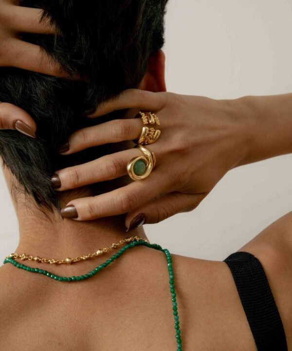 Alternative view of Anillo Triple Totona Plateado