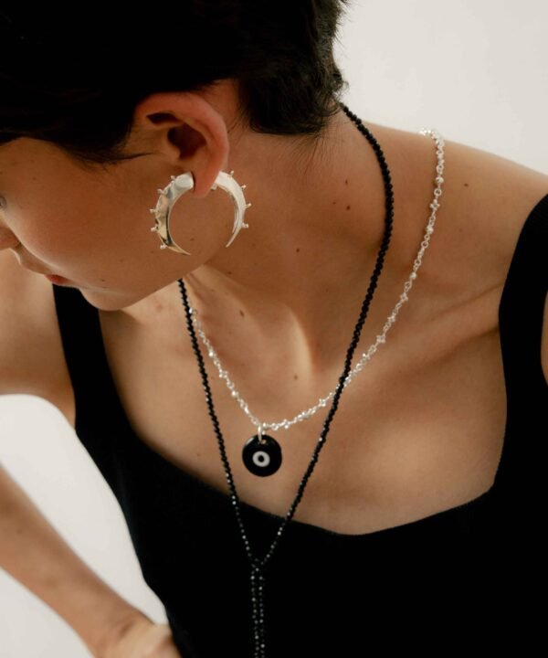 Alternative view of Dua Necklace Ojo de Tigre Silver