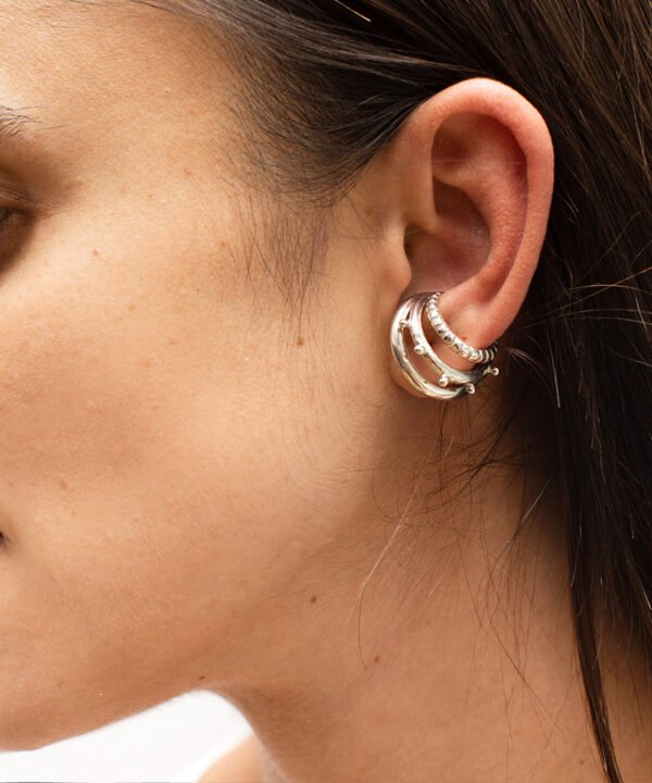 Alternative view of Triple Chuf Ear Cuff Silver