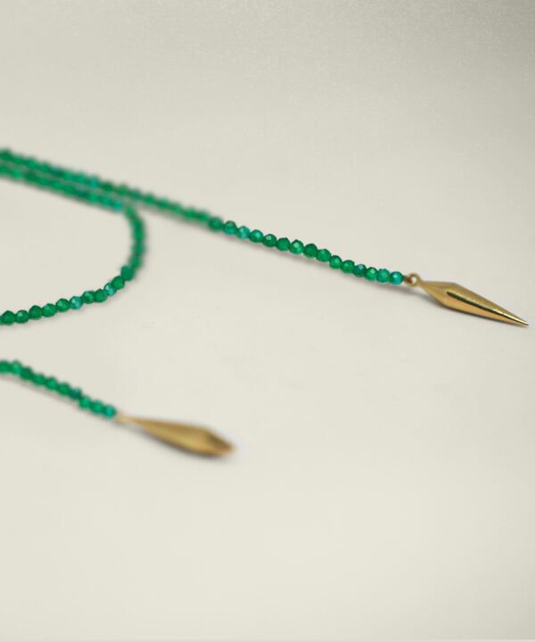 Alternative view of Dua Necklace Green Agate Gold