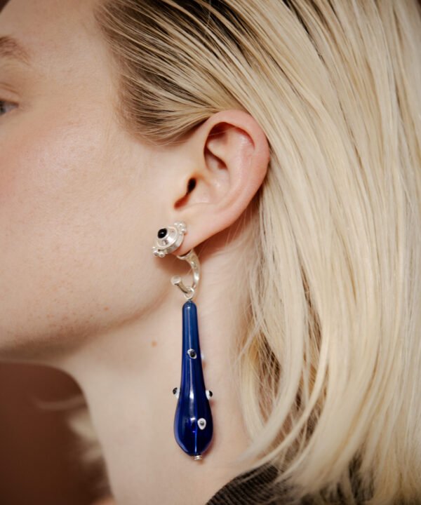 Karu Blue Earrings Silver