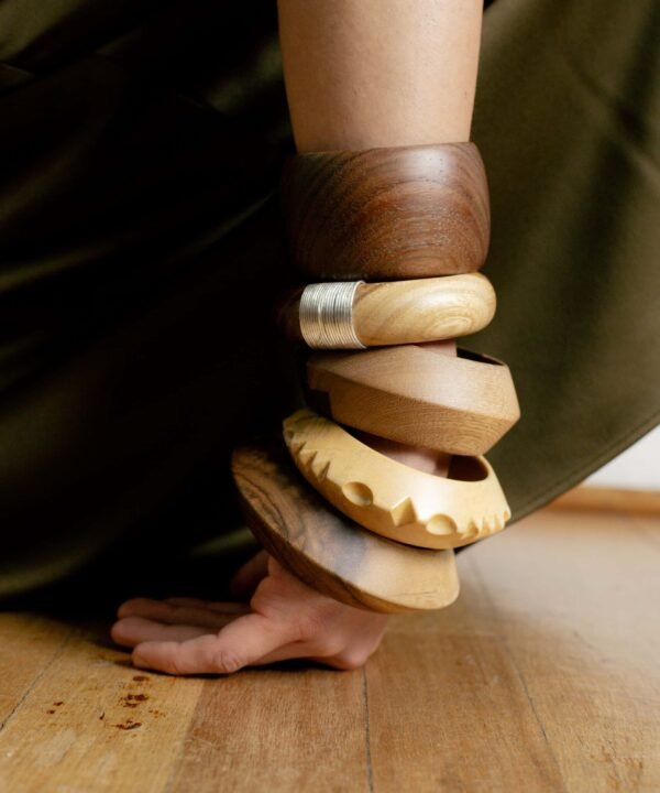 Alternative view of Wood Angular Bracelet