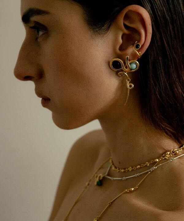 Alternative view of Naga Earrings Gold