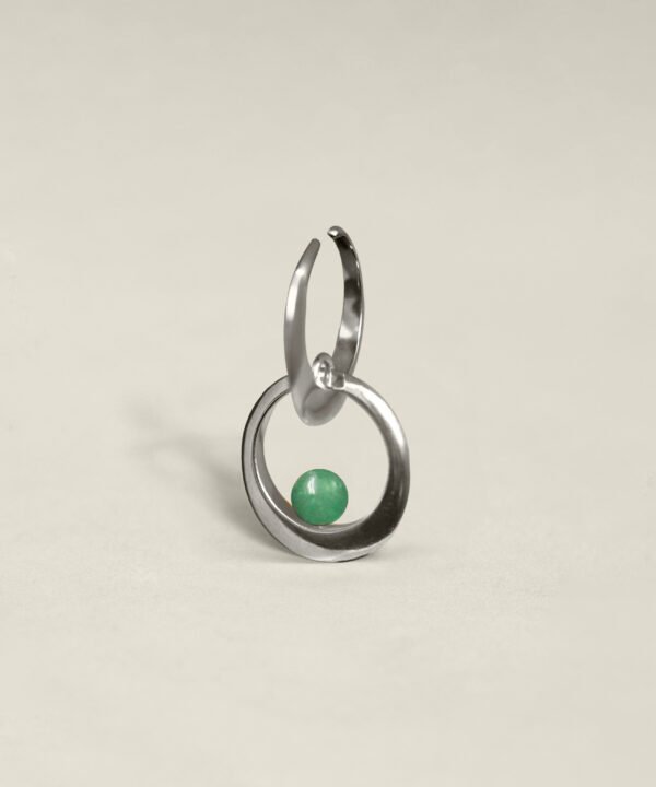 Double Eye Aventurine Ear cuff Silver
