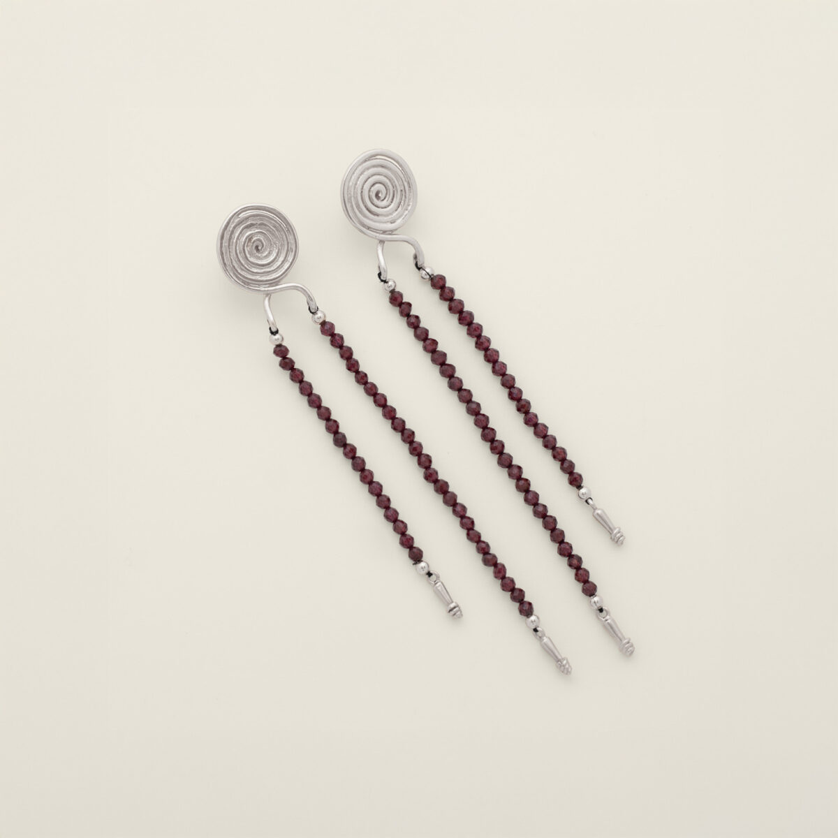 Aretes Ummu Granate Plata