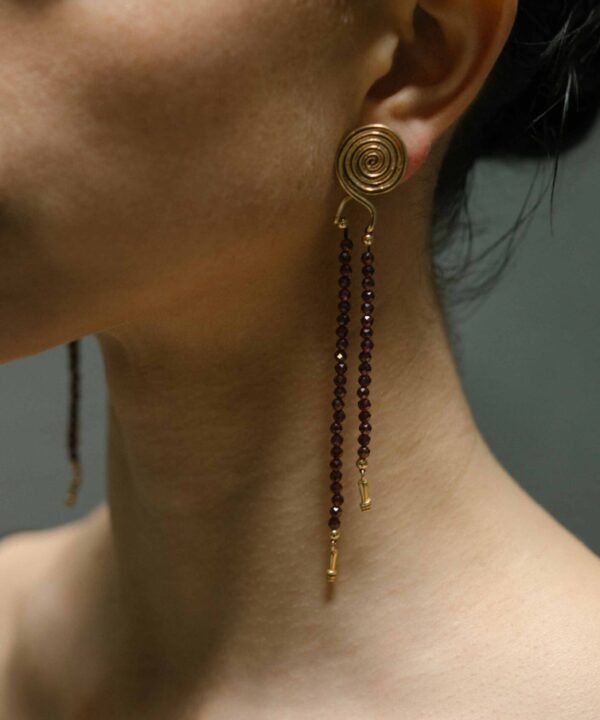 Ummu Earrings Granate Gold