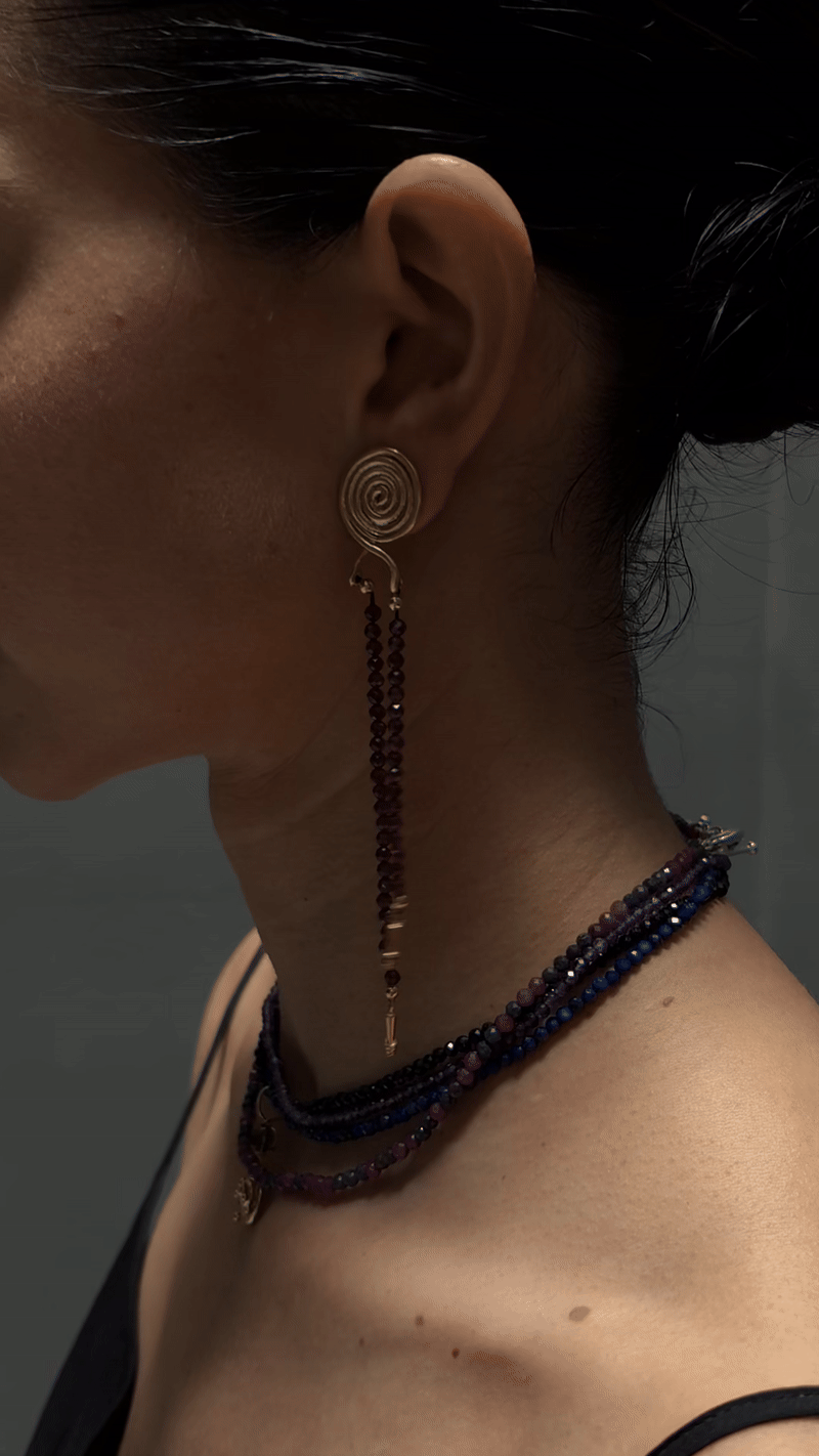 Ummu Earrings Lapis Gold - Image 5