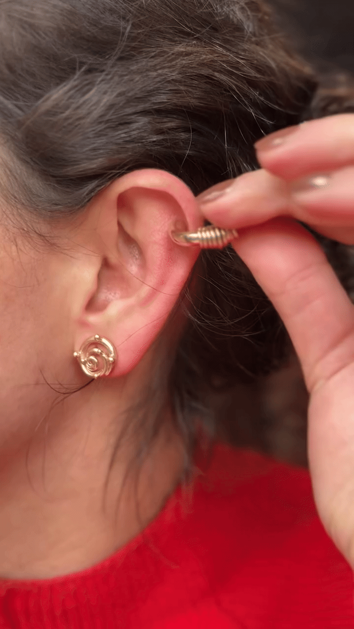 Kundali Ear Cuff Anillo Dorado - Imagen 4