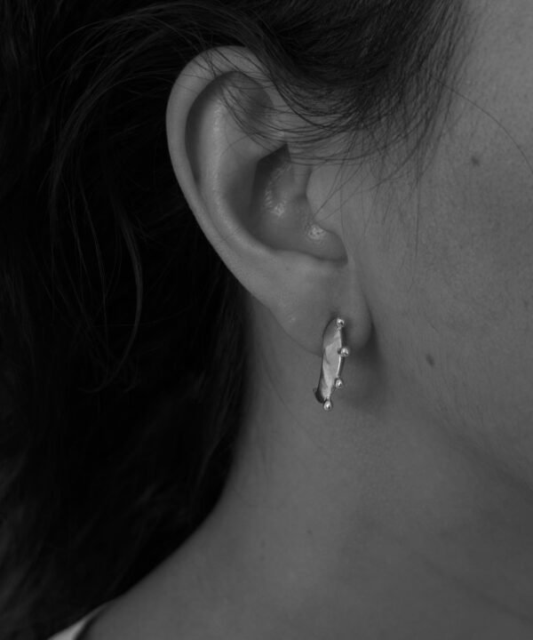 Alternative view of Chiqui Crescent Hoops Silver