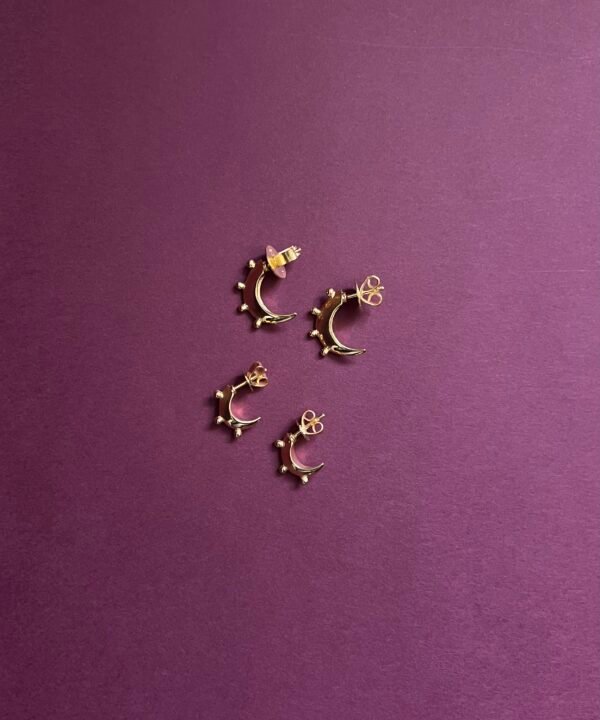 Alternative view of Chiqui Crescent Hoops Gold