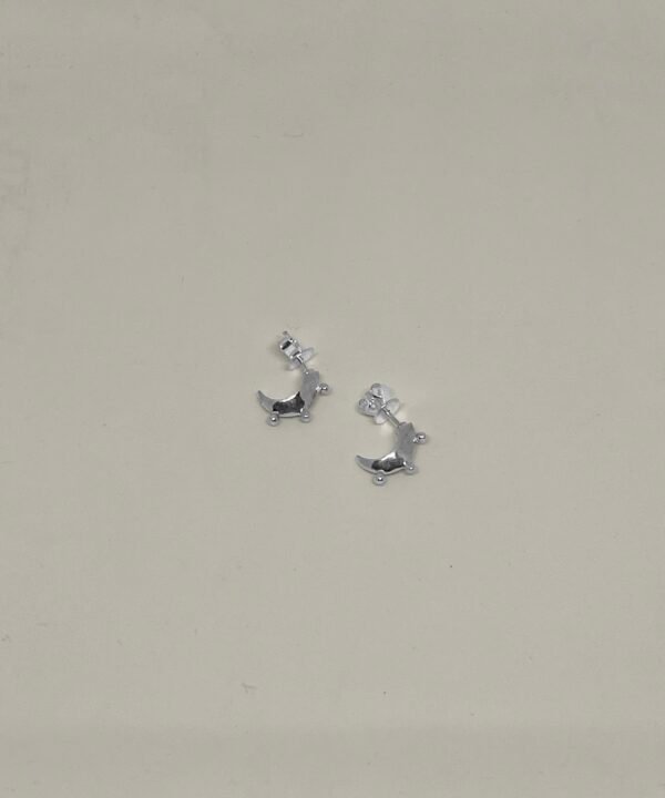 Micro Crescent Hoops Silver