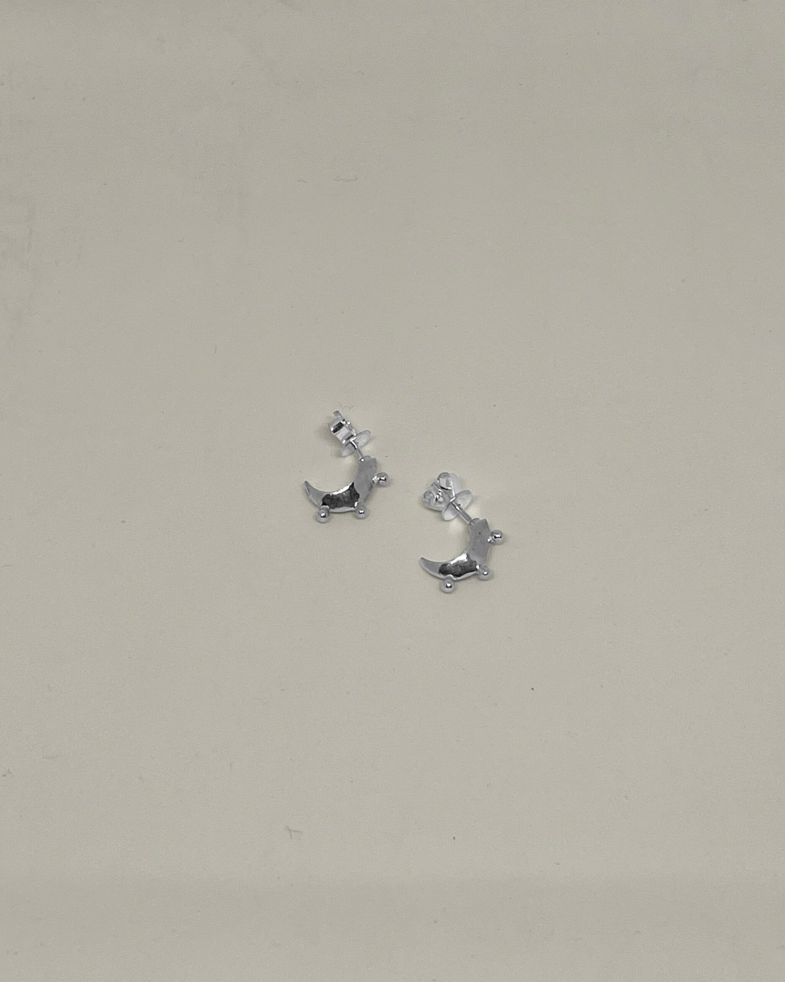 Micro Crescent Hoops Silver