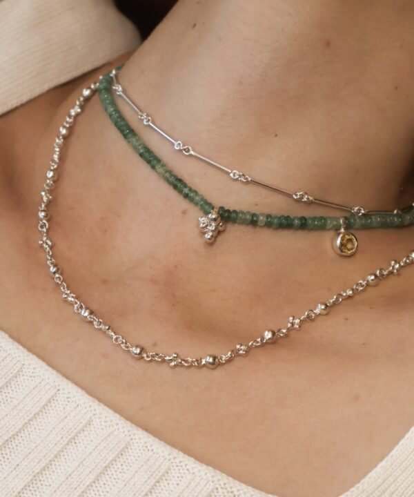 Alternative view of Milpa Necklace Cuarzo Verde Silver