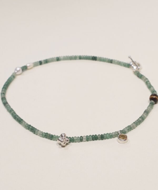Milpa Necklace Cuarzo Verde Silver